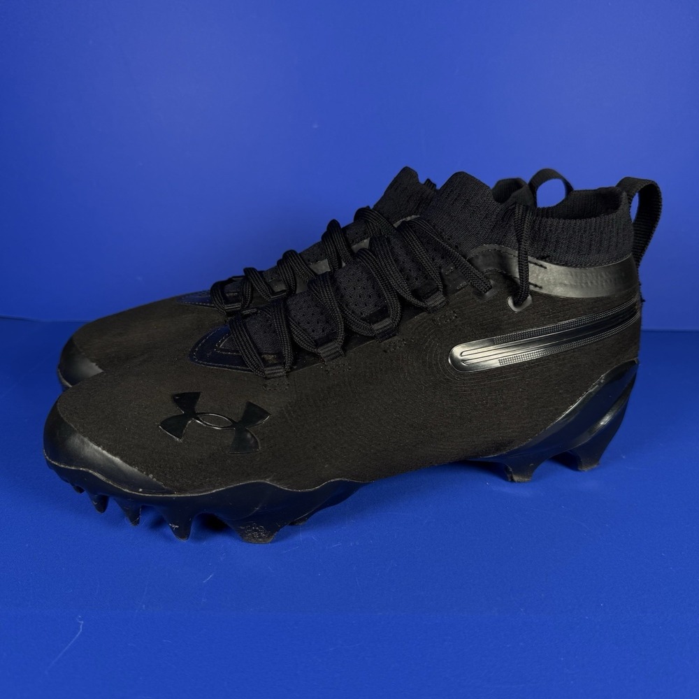 Under Armour Spotlight Pro Suede Football Cleats Size 7.5 Black 6000074-001 HTF